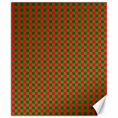 Large Red And Green Christmas Gingham Check Tartan Plaid Canvas 8  X 10  by PodArtist