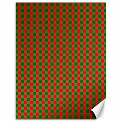 Large Red And Green Christmas Gingham Check Tartan Plaid Canvas 12  X 16   by PodArtist