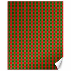 Large Red And Green Christmas Gingham Check Tartan Plaid Canvas 16  X 20   by PodArtist