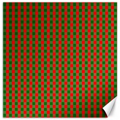 Large Red And Green Christmas Gingham Check Tartan Plaid Canvas 20  X 20   by PodArtist