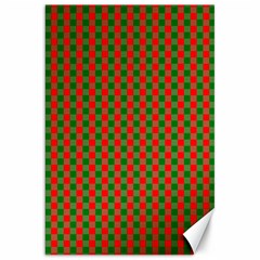 Large Red And Green Christmas Gingham Check Tartan Plaid Canvas 20  X 30   by PodArtist