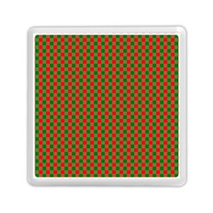 Large Red And Green Christmas Gingham Check Tartan Plaid Memory Card Reader (square)  by PodArtist