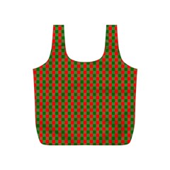 Large Red And Green Christmas Gingham Check Tartan Plaid Full Print Recycle Bags (s)  by PodArtist