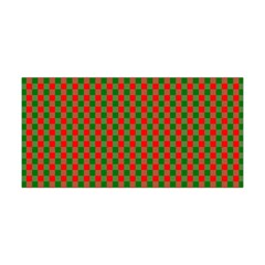 Large Red And Green Christmas Gingham Check Tartan Plaid Yoga Headband by PodArtist