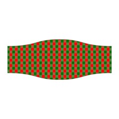 Large Red And Green Christmas Gingham Check Tartan Plaid Stretchable Headband by PodArtist