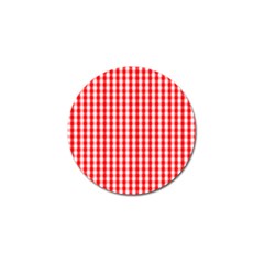 Large Christmas Red And White Gingham Check Plaid Golf Ball Marker (4 Pack) by PodArtist