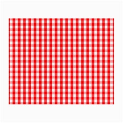 Large Christmas Red and White Gingham Check Plaid Small Glasses Cloth