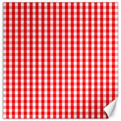 Large Christmas Red And White Gingham Check Plaid Canvas 16  X 16   by PodArtist