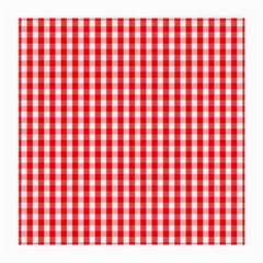 Large Christmas Red and White Gingham Check Plaid Medium Glasses Cloth