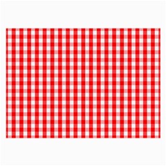 Large Christmas Red and White Gingham Check Plaid Large Glasses Cloth (2-Side)