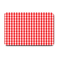 Large Christmas Red and White Gingham Check Plaid Small Doormat 