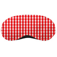 Large Christmas Red And White Gingham Check Plaid Sleeping Masks by PodArtist