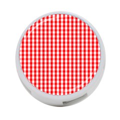 Large Christmas Red And White Gingham Check Plaid 4-port Usb Hub (one Side) by PodArtist