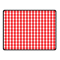 Large Christmas Red And White Gingham Check Plaid Fleece Blanket (small) by PodArtist