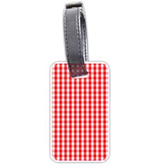 Large Christmas Red And White Gingham Check Plaid Luggage Tags (one Side) 