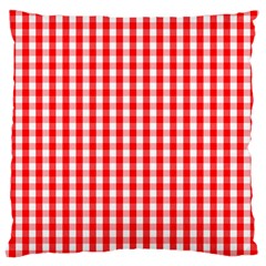 Large Christmas Red And White Gingham Check Plaid Large Cushion Case (one Side) by PodArtist