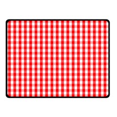 Large Christmas Red And White Gingham Check Plaid Double Sided Fleece Blanket (small)  by PodArtist