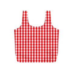 Large Christmas Red and White Gingham Check Plaid Full Print Recycle Bags (S) 