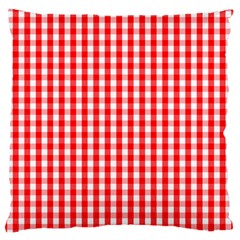 Large Christmas Red and White Gingham Check Plaid Standard Flano Cushion Case (One Side)