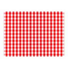 Large Christmas Red And White Gingham Check Plaid Double Sided Flano Blanket (mini)  by PodArtist