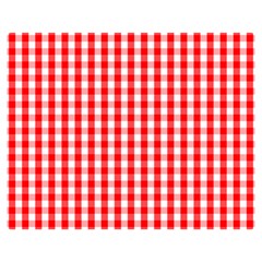 Large Christmas Red And White Gingham Check Plaid Double Sided Flano Blanket (medium)  by PodArtist