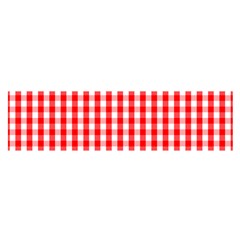 Large Christmas Red and White Gingham Check Plaid Satin Scarf (Oblong)