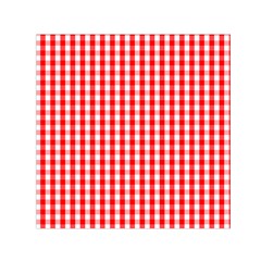 Large Christmas Red and White Gingham Check Plaid Small Satin Scarf (Square)