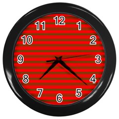 Christmas Red And Green Bedding Stripes Wall Clocks (black) by PodArtist