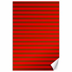 Christmas Red And Green Bedding Stripes Canvas 24  X 36  by PodArtist