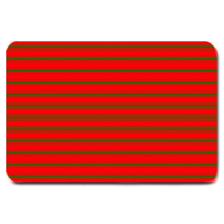 Christmas Red and Green Bedding Stripes Large Doormat 