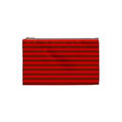 Christmas Red And Green Bedding Stripes Cosmetic Bag (small)  by PodArtist