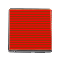 Christmas Red And Green Bedding Stripes Memory Card Reader (square) by PodArtist