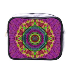 Mandala In Heavy Metal Lace And Forks Mini Toiletries Bags by pepitasart