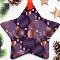 Random Polka Dots, Fun, Colorful, Pattern,xmas,happy,joy,modern,trendy,beautiful,pink,purple,metallic,glam, Ornament (star) by NouveauDesign