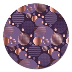 Random Polka Dots, Fun, Colorful, Pattern,xmas,happy,joy,modern,trendy,beautiful,pink,purple,metallic,glam, Magnet 5  (round) by NouveauDesign