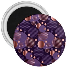 Random Polka Dots, Fun, Colorful, Pattern,xmas,happy,joy,modern,trendy,beautiful,pink,purple,metallic,glam, 3  Magnets by NouveauDesign