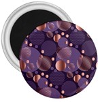 Random polka dots, fun, colorful, pattern,xmas,happy,joy,modern,trendy,beautiful,pink,purple,metallic,glam, 3  Magnets Front