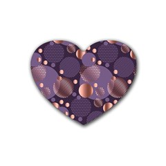 Random Polka Dots, Fun, Colorful, Pattern,xmas,happy,joy,modern,trendy,beautiful,pink,purple,metallic,glam, Heart Coaster (4 Pack)  by NouveauDesign