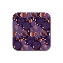 Random Polka Dots, Fun, Colorful, Pattern,xmas,happy,joy,modern,trendy,beautiful,pink,purple,metallic,glam, Rubber Square Coaster (4 Pack)  by NouveauDesign