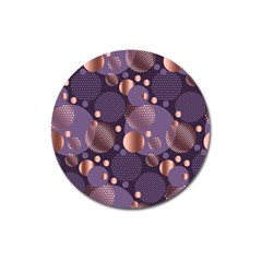 Random Polka Dots, Fun, Colorful, Pattern,xmas,happy,joy,modern,trendy,beautiful,pink,purple,metallic,glam, Magnet 3  (round) by NouveauDesign