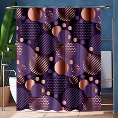 Random Polka Dots, Fun, Colorful, Pattern,xmas,happy,joy,modern,trendy,beautiful,pink,purple,metallic,glam, Shower Curtain 60  X 72  (medium)  by NouveauDesign