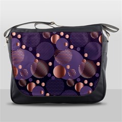 Random Polka Dots, Fun, Colorful, Pattern,xmas,happy,joy,modern,trendy,beautiful,pink,purple,metallic,glam, Messenger Bags by NouveauDesign