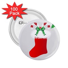 Christmas Stocking 2 25  Buttons (100 Pack) 