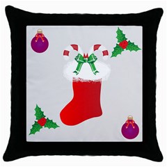 Christmas Stocking Throw Pillow Case (black) by christmastore