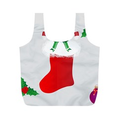 Christmas Stocking Full Print Recycle Bags (m)  by christmastore