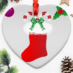 Christmas Stocking Heart Ornament (two Sides) by christmastore