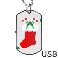 Christmas Stocking Dog Tag Usb Flash (one Side) by christmastore