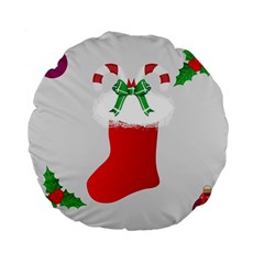 Christmas Stocking Standard 15  Premium Flano Round Cushions