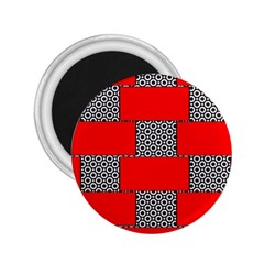 Black And White Red Patterns 2 25  Magnets by Celenk