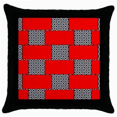 Black And White Red Patterns Throw Pillow Case (black) by Celenk